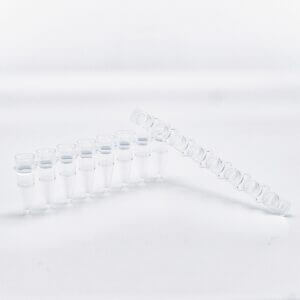 PCR 8-tube strips, 0.2 mL with flat caps