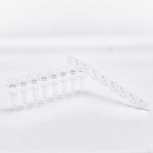 PCR 8-tube strips, 0.2 mL with flat caps