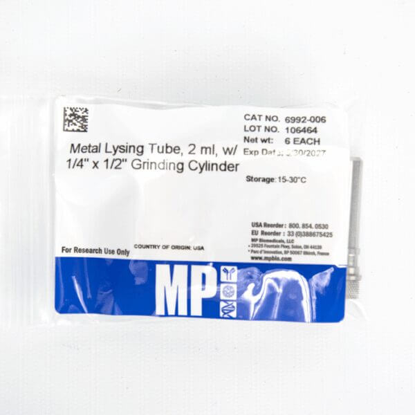 Metal Lysing Tube , 2 mL, with grinding cylinder