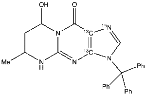 N-Trityl-4,6,7,8-tetrahydro-8-hydroxy-6-methylpyrimido[1,2-a]purin-10(3H)-one-13C2,15N