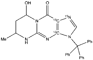 N-Trityl-4,6,7,8-tetrahydro-8-hydroxy-6-methylpyrimido[1,2-a]purin-10(3H)-one-13C2,15N