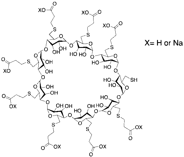6-Deoxy-6-thio-heptakis(6-deoxy-6-(2-carboxyethyl)thio)-gamma-cyclodextrin