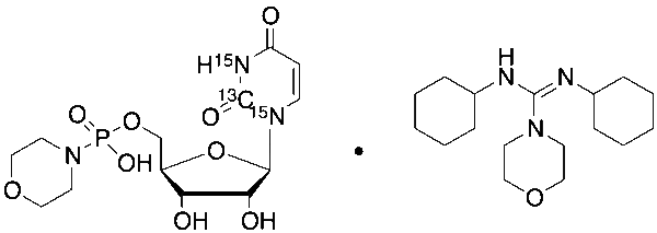 Uridine 5′-Monophosphomorpholidate 4-Morpholine-N,N′-dicyclohexylcarboxamidine Salt-13C, 15N2