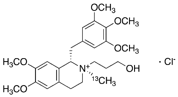trans-1,2,3,4-Tetrahydro-2-(3-hydroxypropyl)-6,7-dimethoxy-2-(methyl-13C)-1-[(3,4,5-trimethoxyphenyl)methyl]isoquinolinium Chloride