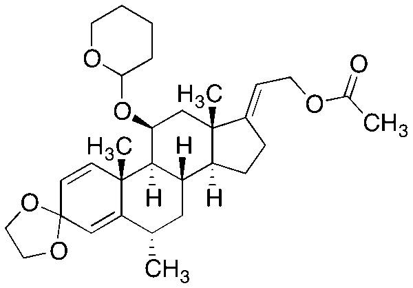 3,3-Ethylenedioxy-11-Tetrahydropyran-2-yl-11b,21-Dihydroxy-6a-methylpregna-1,4,17(20)-triene 21-Acetate