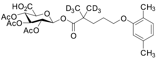 (2S,3S,4S,5R,6S)-3,4,5-Triacetoxy-6-((5-(2,5-dimethylphenoxy)-2,2-bis(methyl-d3)pentanoyl)oxy)tetrahydro-2H-pyran-2-carboxylic acid