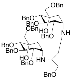 N-(1S,2S,3R,4S)-2,3,4-Tris(benzyloxy)-1-((benzyloxy)methyl)cyclohexanol (1S,2S,3R,4S,5S)-2,3,4-Tris(benzyloxy)-5-(((R)-1-(benzyloxy)-3-hydroxypropan-2-yl)amino)-1-((benzyloxy)methyl)cyclohexanol