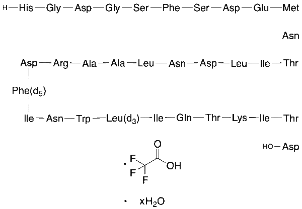 Teduglutide-d8 TFA salt x hydrate (Leu-methyl-d3+Phe-d5)