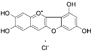 2,3,6,8-Tetrahydroxybenzofuro[3,2-b][1]benzopyran-5-ium Chloride