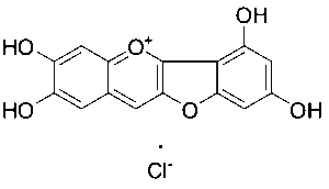 2,3,6,8-Tetrahydroxybenzofuro[3,2-b][1]benzopyran-5-ium Chloride