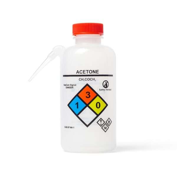 United Scientific® UniSafe™ ACETONE WASH BOTTLE, UNITARY, LDPE, 500ML