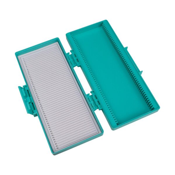 United Scientific® SLIDE STORAGE BOX, HINGED, PLASTIC, FOR 50 SLIDES