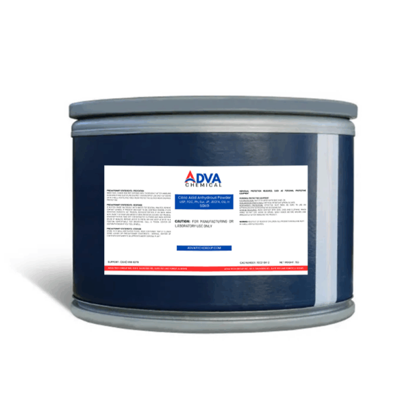 Citric Acid Anhydrous Powder, USP, FCC, Ph, Eur, JP, JECFA, OU, H