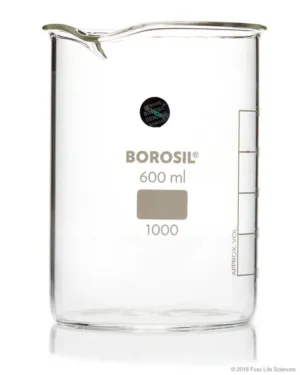 Borosil® Low-Form Griffin Beaker with Pouring Spouts, 600 mL, 40/CS