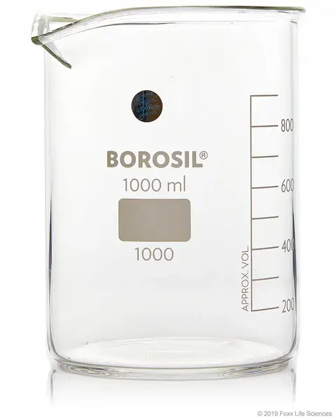 Borosil® Low-Form Griffin Beaker with Pouring Spouts, 10 L (10,000 mL), 1/EA
