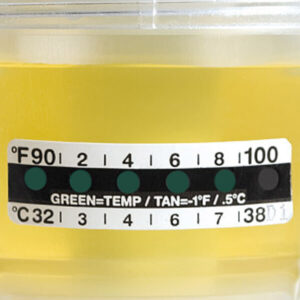 Thermometer strip, adhesive