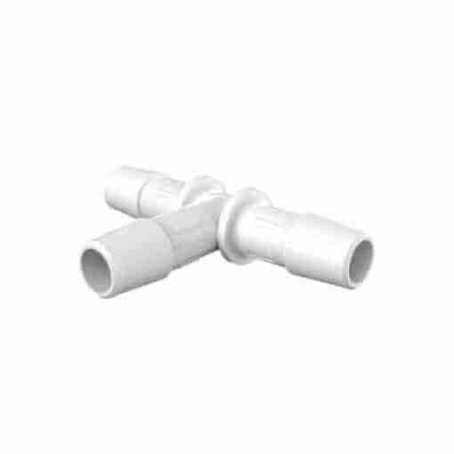 Eldon James Equal T Connector, 3/8" Natural Kynar (PVDF), 25/PK