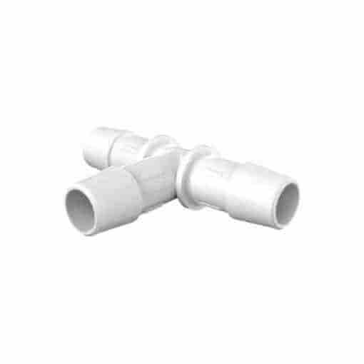 Eldon James Equal T Connector, 1/2" Natural Kynar (PVDF), 25/PK