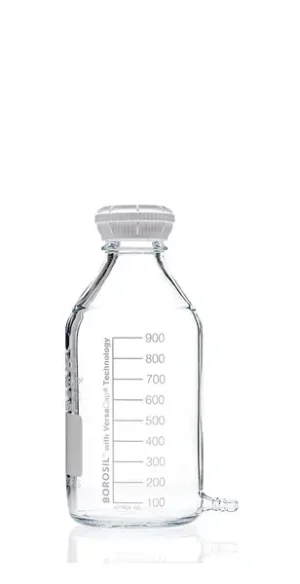 Puregrip Aspirator Bottle GL45 Cap and with Outlet for Tubing, 1 L, 10/CS