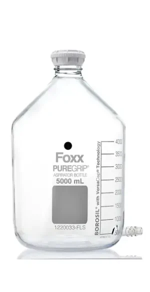 Puregrip Aspirator Bottle GL45 Cap and with Outlet for Tubing, 5 L, 1/CS