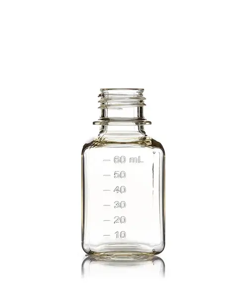 EZBio® 60 mL PC Media Bottles, Non-Sterile, Autoclavable Square Storage Bottles with 24-415 mm Neck, Without Caps, 24/PK 