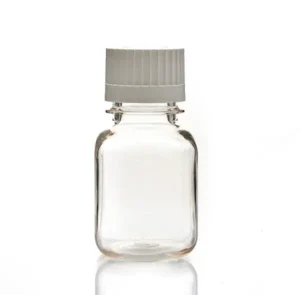 EZBio® 125 mL PC Media Bottles, Sterile, Autoclavable Square Storage Bottles with 38-430 mm White Closed VersaCap Closures, 24/PK