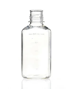 EZBio® 500 mL PC Media Bottles, Non-Sterile, Autoclavable Square Storage Bottles with 38-430 mm Neck, Without Caps, 12/PK