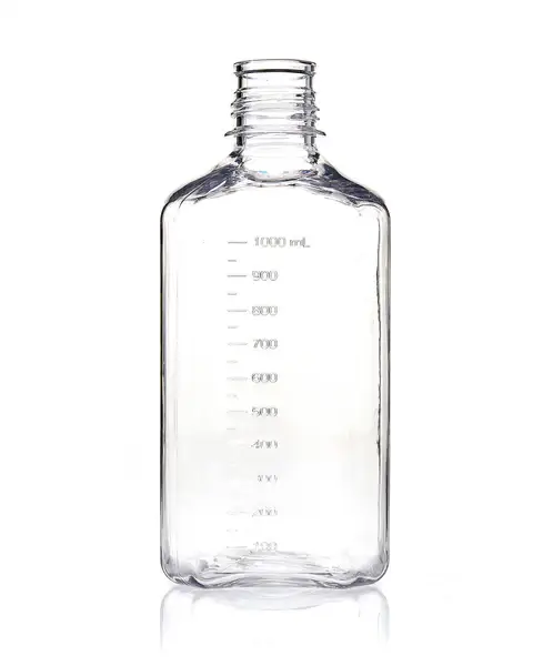 EZBio® 1 L (1,000 mL) PC Media Bottles, Non-Sterile, Autoclavable Square Storage Bottles with 38-430 mm Neck, Without Caps, 12/PK