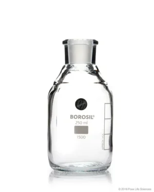 Borosil® Reagent Bottles Plain Narrow Mouth, Graduated with Interchangeable Glass Stopper, 19/26, 250 mL, 10/CS