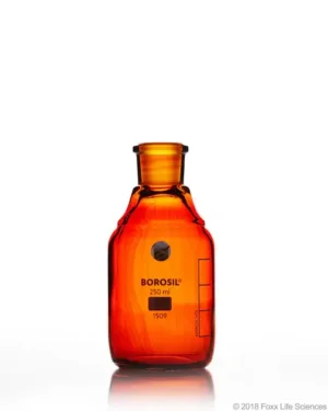 Borosil® Amber Light-Blocking Reagent Bottles with Ground Glass Stoppers and Graduations, 125 mL, 20/CS