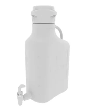 EZgrip® 5 L (1 Gal) HDPE Space Saving Carboy with  Spigot, 83 mm (83B) VersaCap and 6.9 L Max Capacity, Large Pinched Handles, 1/EA