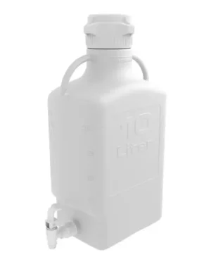 EZgrip® 10 L (2.5 Gal) HDPE Space Saving Carboy with Leakproof Spigot, 83 mm (83B) VersaCap and 13 L Max Capacity, Large Pinched Handles, 1/EA