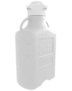 EZgrip® 20 L (5 Gal) HDPE Space Saving Carboy with 120 mm widemouth VersaCap and 26.5 L Max Capacity, Large Pinched Handles, 1/EA