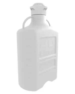 EZgrip® 40 L (10 Gal) HDPE Space Saving Carboy, Wide Mouth 120 mm VersaCap and 50 L Max Capacity, Large Pinched Handles, 1/EA