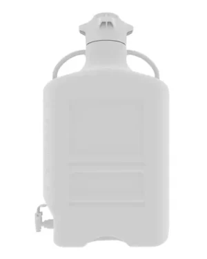 EZgrip® 40 L (10 Gal) HDPE Space Saving Carboy with Leakproof Spigot, Wide Mouth 120 mm VersaCap and 50 L Max Capacity, Large Pinched Handles, 1/EA