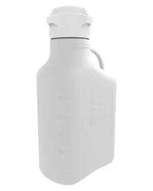 EZgrip® 5 L (1 Gal) Autoclavable Polypropylene (PP) Space Saving Carboy with 83 mm (83B) VersaCap and 6.9 L Max Capacity, Large Pinched Handles, 1/EA