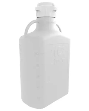 EZgrip® 10 L (2.5 Gal) Autoclavable Polypropylene (PP) Space Saving Carboy with 83 mm (83B) VersaCap and 13 L Max Capacity, Large Pinched Handles, 1/EA