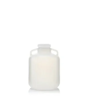 EZLabpure™ 10 L Round Carboy, PP, Wide Mouth with White Cap, 1/EA