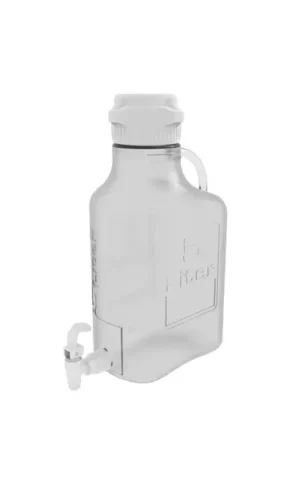 EZclear 5 L (1 Gal) BPA-Free PETG Space Saving Carboy with 83 mm (83B) VersaCap and 6.9 L Max Capacity, with Spigot and Large Pinched Handle, 1/EA