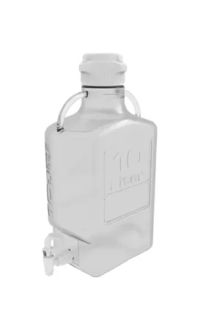 EZclear 10 L (2.5 Gal) BPA-Free PETG Space Saving Carboy with 83 mm (83B) VersaCap and 13 L Max Capacity with Spigot Large Pinched Handles,1/EA