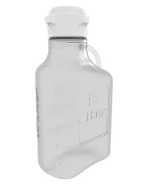 EZclear 5 L (1 Gal) Polycarbonate (PC) Space Saving Carboy with 83 mm (83B) VersaCap and 6.9 L Max Capacity, Large Pinched Handle, 1/EA