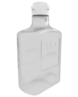 EZclear 10 L (2.5 Gal) Polycarbonate (PC) Space Saving Carboy with 83 mm (83B) VersaCap and 13 L Max Capacity, Large Pinched Handle , 1/EA