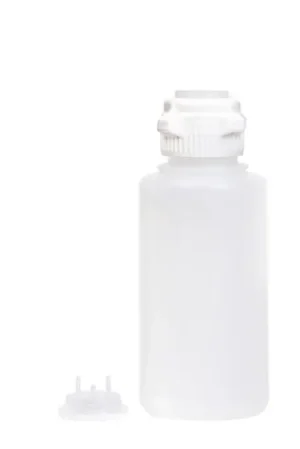 Round EZLabpure™ PP Vacuum Bottle, 1 L, VersaCap 53B, with Closed adapter and 2X 1/8" HB adapter, 1/EA