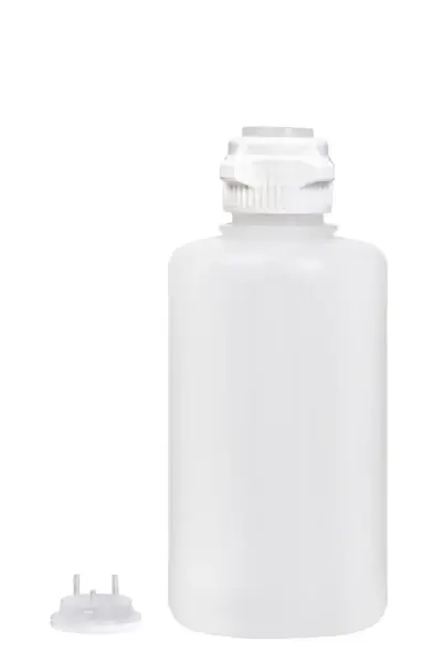 Round EZLabpure™ PP Vacuum Bottle, 2 L, VersaCap 53B, with Closed adapter and 2X 1/8" HB adapter, 1/EA