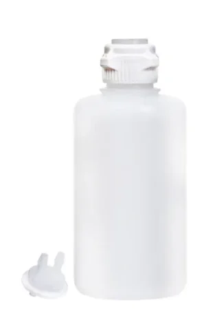 Round EZLabpure™ PP Vacuum Bottle, 2 L, VersaCap 53B, with Closed adapter and 2X5/16" HB adapter, 1/EA