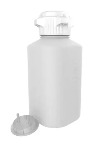 Heavy Duty Autoclavable Polypropylene (PP) Vacuum Bottle, 4 L, with 83 mm (83B) Tangle Free VersaCap, Two 1/4 Inch Hose Barbs and Sealable Vent Port, 1/EA