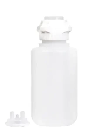 Round EZLabpure™ PP Vacuum Bottle, 4 L, VersaCap 53B, with Closed adapter and 2X 1/2" HB adapter, 1/EA