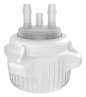 VersaCap 53 mm (53B) Bottle and Flask Caps, Open Cap with Tangle Free Hose Barb Adapter, Two 1/4 Inch Barbs for 1/4 Inch ID Tubing, 1/EA