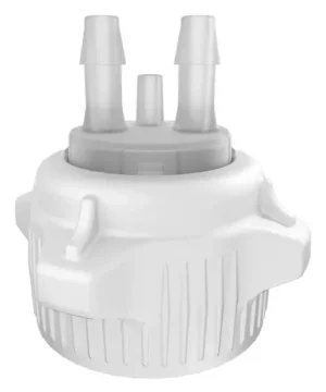 VersaCap 53 mm (53B) Bottle and Flask Caps, Open Cap with Tangle Free Hose Barb Adapter, Two 5/16 Inch Barbs for 5/16 Inch ID Tubing, 1/EA
