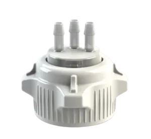 VersaCap 53 mm (53B) Bottle and Flask Caps, Open Cap with Tangle Free Hose Barb Adapter, Three 1/4 Inch Barbs for 1/4 Inch ID Tubing, 1/EA